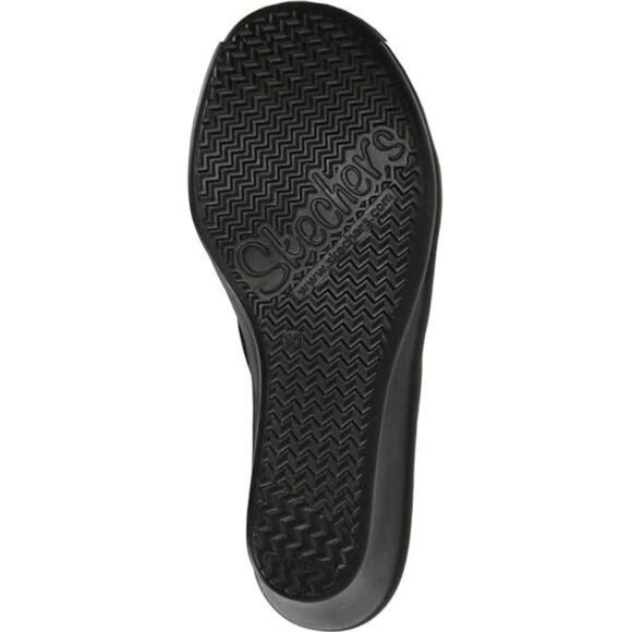 Womens black wedge sandals open toe slip on platform summer dressy shoes - Picture 2 of 5